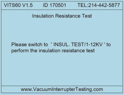 VITS60M megohmmeter insulation resistance test function selection