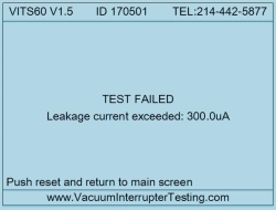 VITS60M vacuum integrity test seup screen